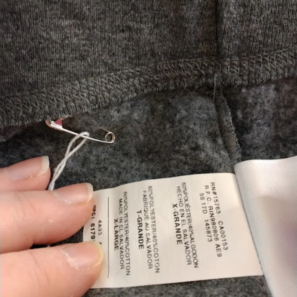 Hanes for Women gray fleece lined pants - Petite XL - Picture 6 of 7